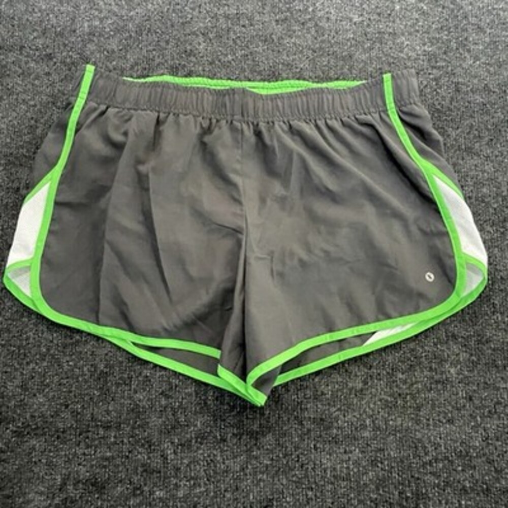 Xersion Shorts Womens L Gray Green Running Mesh Athletic Lightweight Bottoms